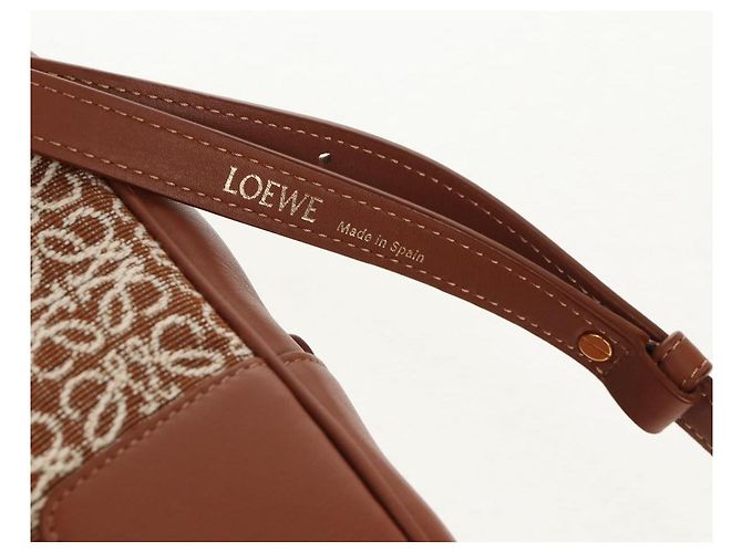 LOEWE Amazona 28 Borsa Anagramma Ripetuto Tela Pelle 2in1 Oro Marrone Auth 145249SAM D'oro - vista 21