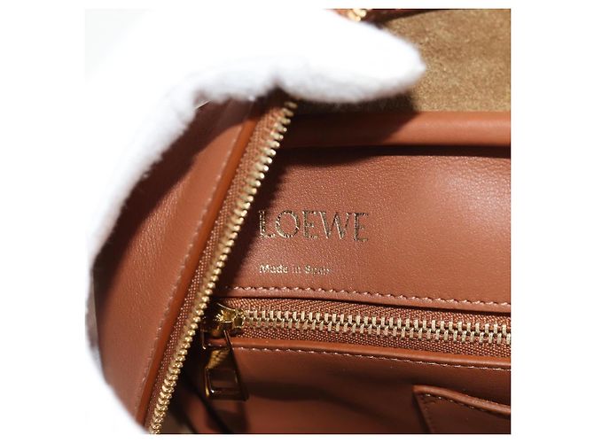 LOEWE Amazona 28 Borsa Anagramma Ripetuto Tela Pelle 2in1 Oro Marrone Auth 145249SAM D'oro - vista 24