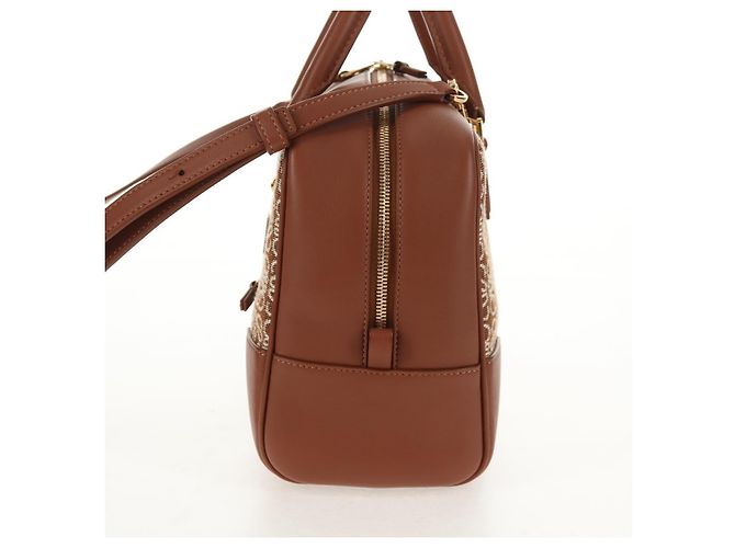 LOEWE Amazona 28 Borsa Anagramma Ripetuto Tela Pelle 2in1 Oro Marrone Auth 145249SAM D'oro - vista 3