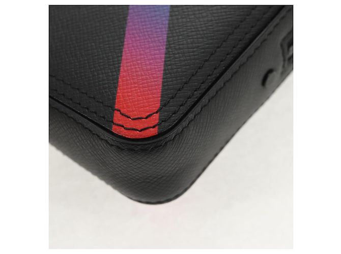 LOUIS VUITTON Borsa Messenger Danube Taiga Rainbow Nera M30332 LV Auth 146086SAM Nero - vista 19