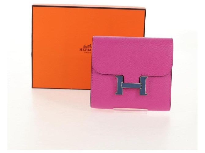 Hermès HERMES Kompakte Constance Geldbörse Leder Lila Rosa Auth 142362SAM - Ansicht 12