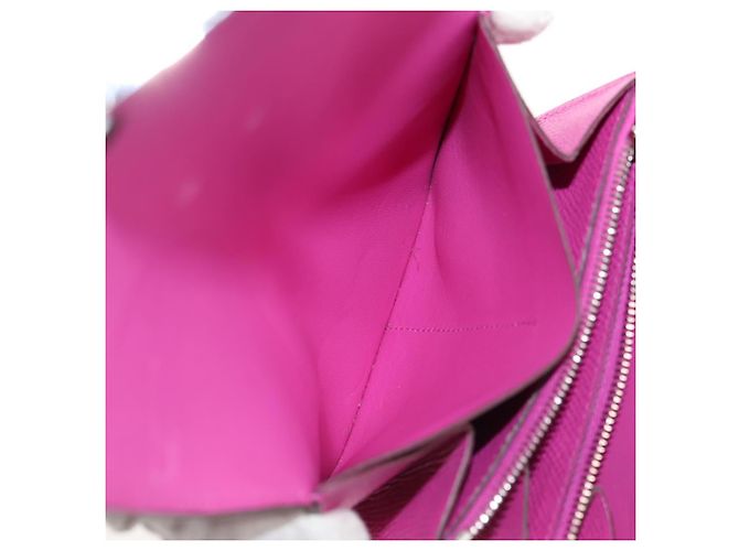 Hermès HERMES Kompakte Constance Geldbörse Leder Lila Rosa Auth 142362SAM - Ansicht 26
