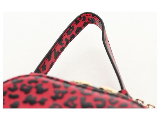 Pochette per telefono in pelle Christian Dior con catena 2 in 1 Rossa Oro Auth 147971SAM - vista 14