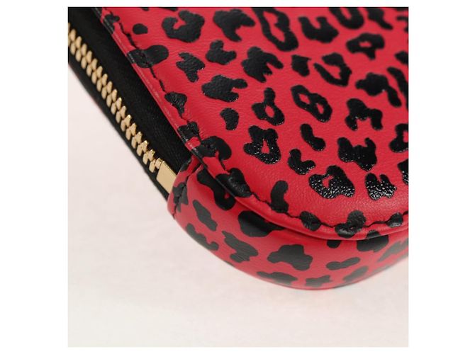 Pochette per telefono in pelle Christian Dior con catena 2 in 1 Rossa Oro Auth 147971SAM - vista 16