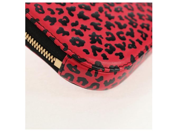 Pochette per telefono in pelle Christian Dior con catena 2 in 1 Rossa Oro Auth 147971SAM - vista 18