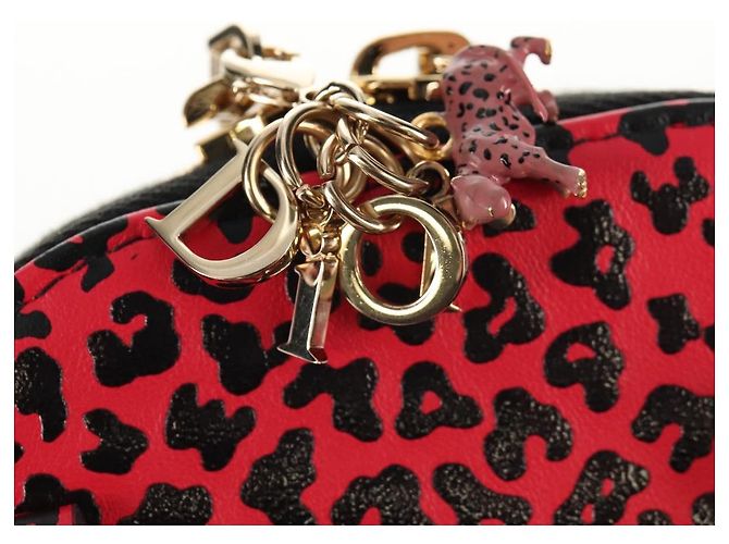 Pochette per telefono in pelle Christian Dior con catena 2 in 1 Rossa Oro Auth 147971SAM - vista 21