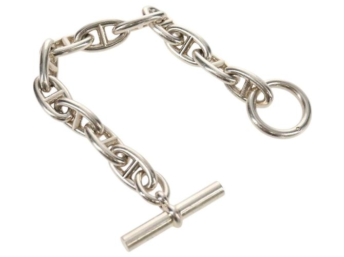 Hermès Bracciale HERMES Chaine D'Ancre GM Ag925 12 Link Argento Auth 140416SM - vista 3