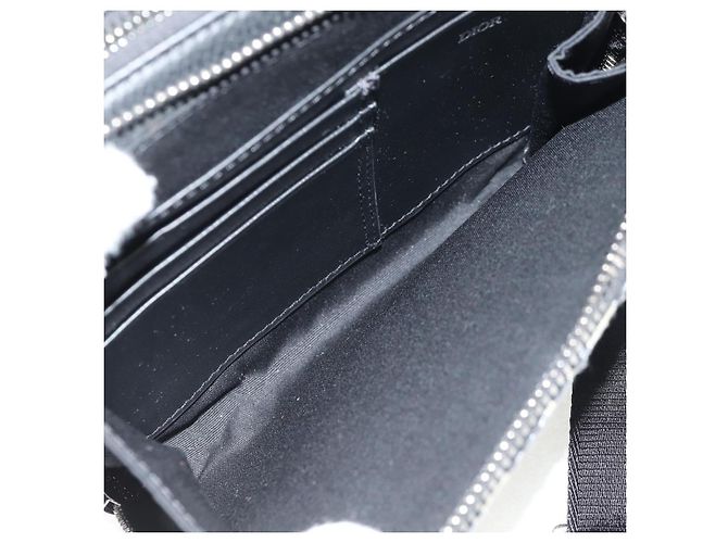 Borsa a spalla in tela obliqua Trotter Christian Dior blu navy argento Auth 148526SAM - vista 10