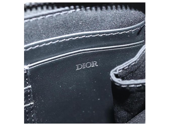 Borsa a spalla in tela obliqua Trotter Christian Dior blu navy argento Auth 148526SAM - vista 23