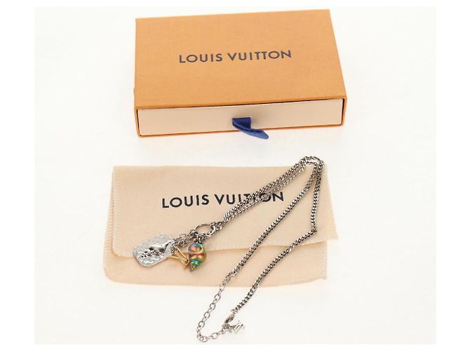 Collana a conchiglia LOUIS VUITTON metallo Argento M01495 LV Auth 136561SAM - vista 12