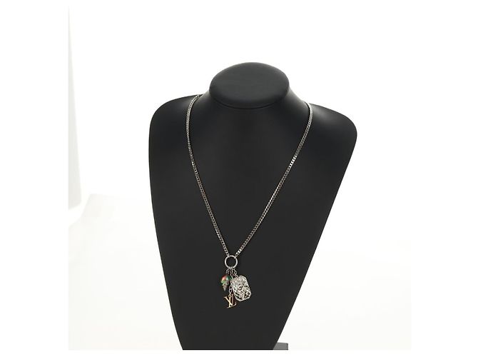 Collana a conchiglia LOUIS VUITTON metallo Argento M01495 LV Auth 136561SAM - vista 18