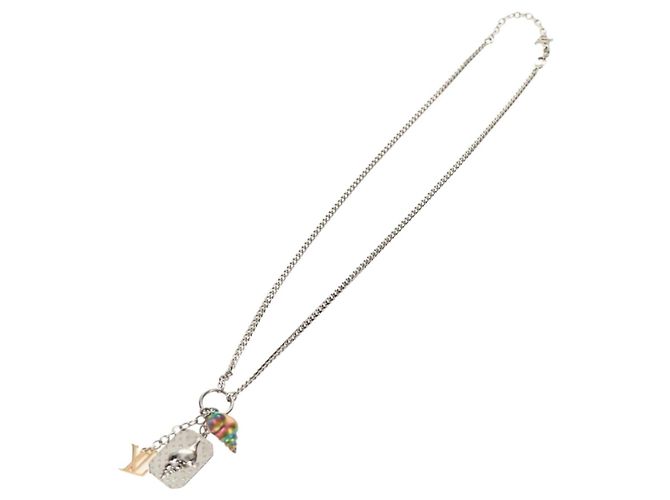 Collana a conchiglia LOUIS VUITTON metallo Argento M01495 LV Auth 136561SAM - vista 2
