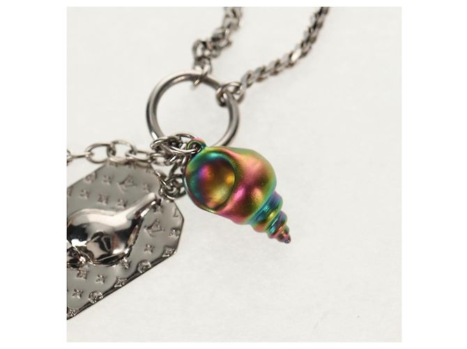 Collana a conchiglia LOUIS VUITTON metallo Argento M01495 LV Auth 136561SAM - vista 4