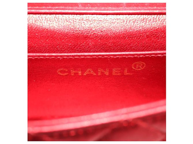 CHANEL Borsa a Mano Matelassé in Pelle Rossa Oro CC Auth 140357SM Rosso D'oro - vista 21