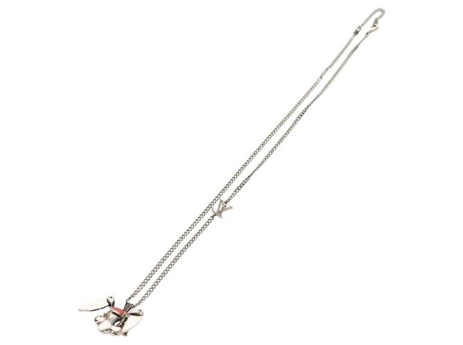 Collana LOUIS VUITTON LV Collana Coniglio in metallo Argento LV Auth 128541SM - vista 10