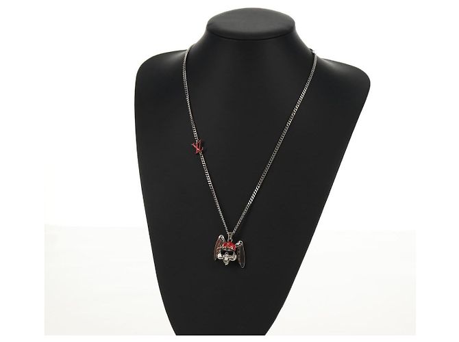 Collana LOUIS VUITTON LV Collana Coniglio in metallo Argento LV Auth 128541SM - vista 17