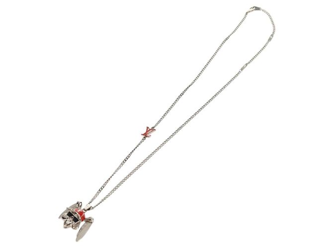 Collana LOUIS VUITTON LV Collana Coniglio in metallo Argento LV Auth 128541SM - vista 2