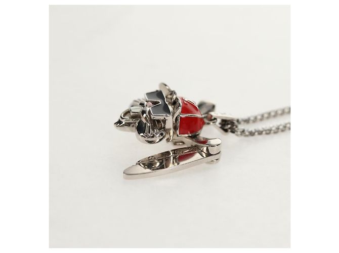 Collana LOUIS VUITTON LV Collana Coniglio in metallo Argento LV Auth 128541SM - vista 4