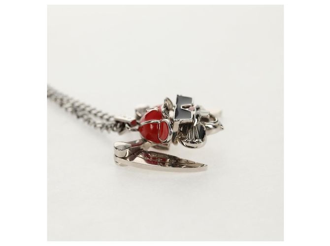 Collana LOUIS VUITTON LV Collana Coniglio in metallo Argento LV Auth 128541SM - vista 5