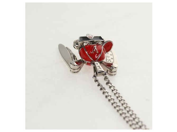 Collana LOUIS VUITTON LV Collana Coniglio in metallo Argento LV Auth 128541SM - vista 7
