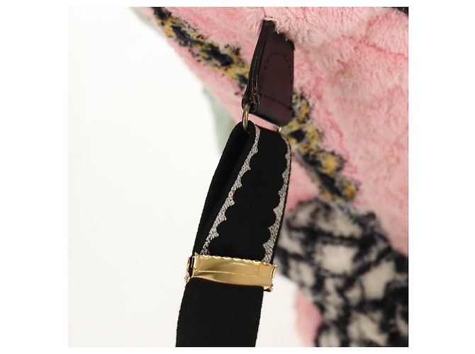 Zaino CHANEL Matelassé COCO Mark in velluto rosa con CC dorato Auth 138517SM D'oro - vista 16