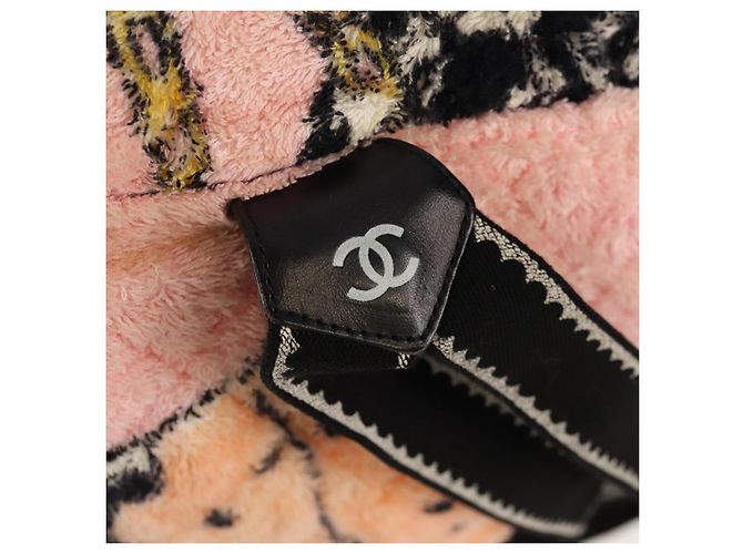 Zaino CHANEL Matelassé COCO Mark in velluto rosa con CC dorato Auth 138517SM D'oro - vista 17