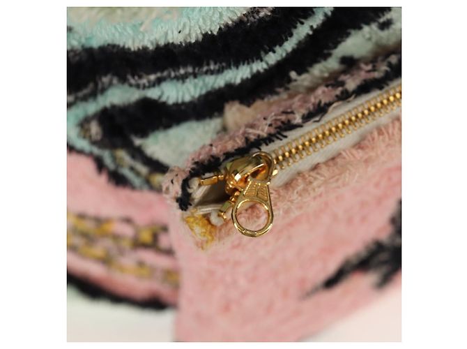 Zaino CHANEL Matelassé COCO Mark in velluto rosa con CC dorato Auth 138517SM D'oro - vista 25