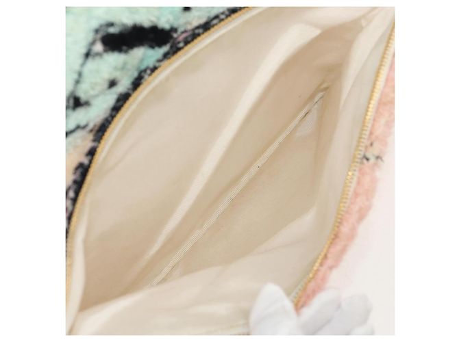 Zaino CHANEL Matelassé COCO Mark in velluto rosa con CC dorato Auth 138517SM D'oro - vista 26