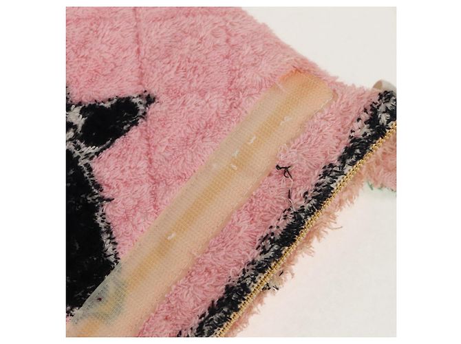 Zaino CHANEL Matelassé COCO Mark in velluto rosa con CC dorato Auth 138517SM D'oro - vista 28