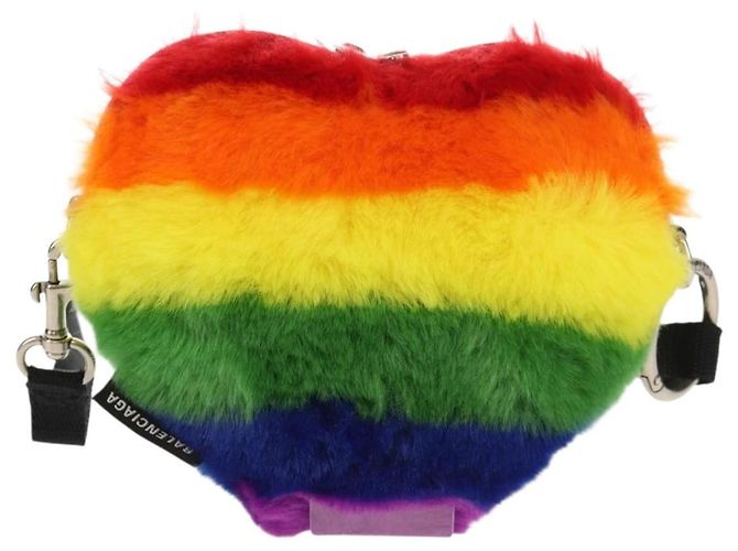 Borsa a Spalla BALENCIAGA in Pelliccia Arcobaleno 677903 Auth 149218SM - vista 13