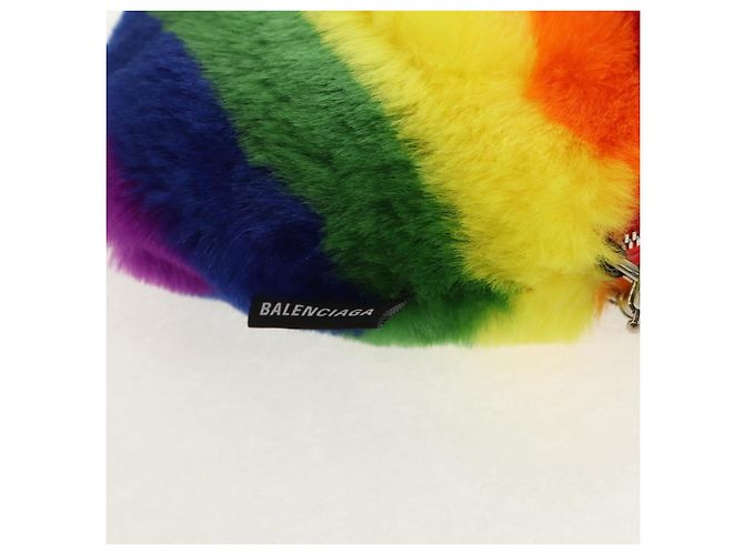 Borsa a Spalla BALENCIAGA in Pelliccia Arcobaleno 677903 Auth 149218SM - vista 17