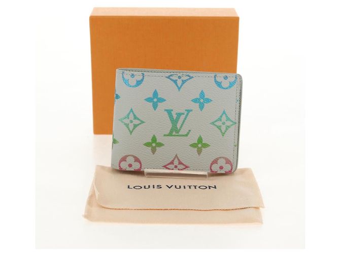 LOUIS VUITTON Multicolor Portefeuille Slender Wallet Gray M14354 LV Auth 147576SAM Brown - view 12