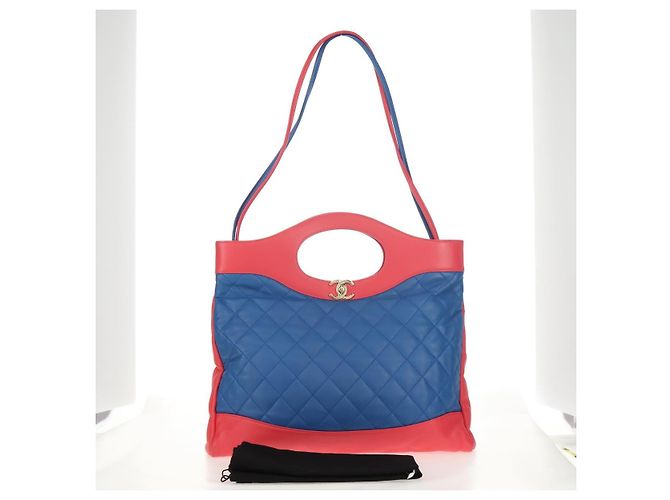 CHANEL Borsa Matelassé in Pelle di Agnello 2way Blu Oro CC Auth BA7491SAM D'oro - vista 12