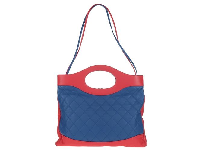 CHANEL Borsa Matelassé in Pelle di Agnello 2way Blu Oro CC Auth BA7491SAM D'oro - vista 2