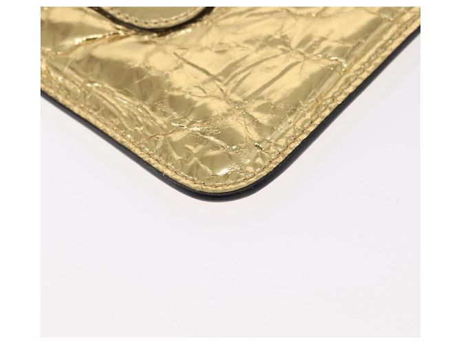 CHANEL Clutch in Pelle Oro CC Auth 152375SM D'oro - vista 16