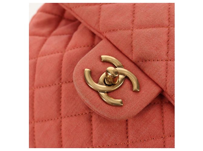 CHANEL Zaino Matelassé Denim Rosa Oro CC Auth 145070SAM D'oro - vista 22