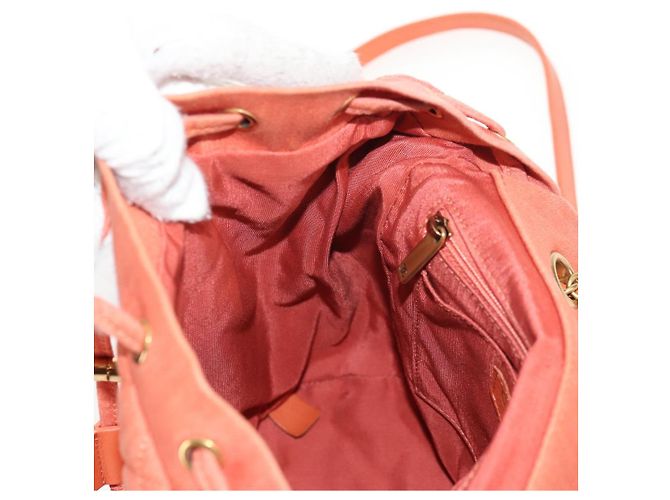CHANEL Zaino Matelassé Denim Rosa Oro CC Auth 145070SAM D'oro - vista 29