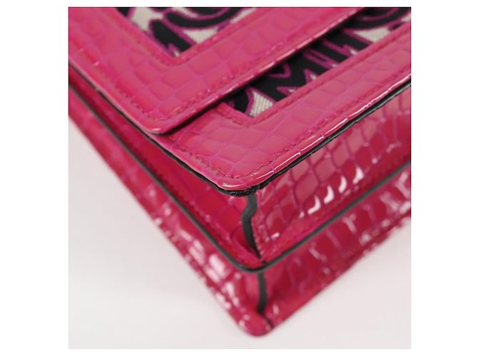Borsa a Spalla Miu Miu in Tela e Pelle 2 in 1 Rosa Oro Auth 120964SAM D'oro - vista 15