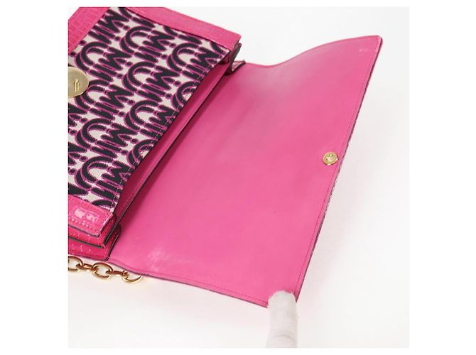 Borsa a Spalla Miu Miu in Tela e Pelle 2 in 1 Rosa Oro Auth 120964SAM D'oro - vista 22