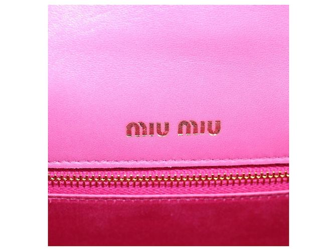 Borsa a Spalla Miu Miu in Tela e Pelle 2 in 1 Rosa Oro Auth 120964SAM D'oro - vista 25