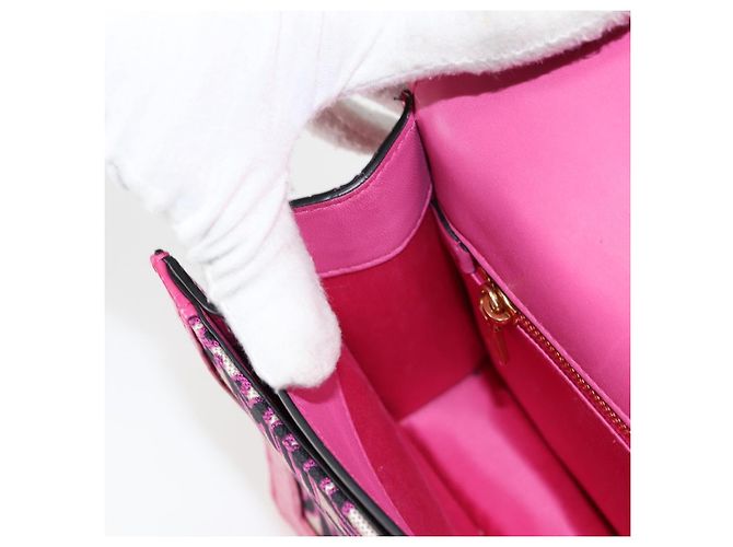 Borsa a Spalla Miu Miu in Tela e Pelle 2 in 1 Rosa Oro Auth 120964SAM D'oro - vista 27