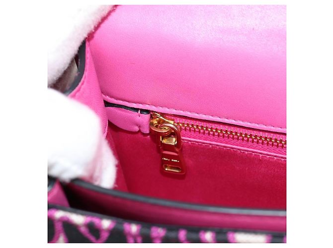 Borsa a Spalla Miu Miu in Tela e Pelle 2 in 1 Rosa Oro Auth 120964SAM D'oro - vista 28