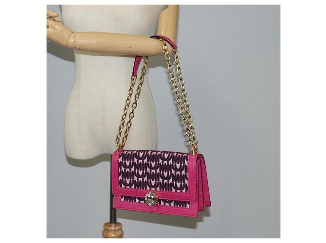 Borsa a Spalla Miu Miu in Tela e Pelle 2 in 1 Rosa Oro Auth 120964SAM D'oro - vista 31