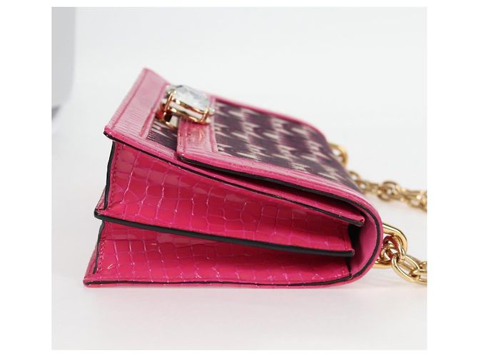 Borsa a Spalla Miu Miu in Tela e Pelle 2 in 1 Rosa Oro Auth 120964SAM D'oro - vista 5