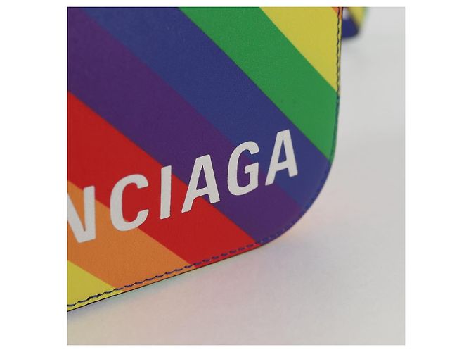Balenciaga Borsa a spalla XS Camera in pelle Rainbow 558171 Auth 120939SAM - vista 18