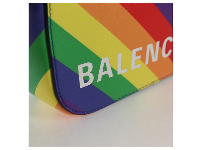 Balenciaga Borsa a spalla XS Camera in pelle Rainbow 558171 Auth 120939SAM - vista 19