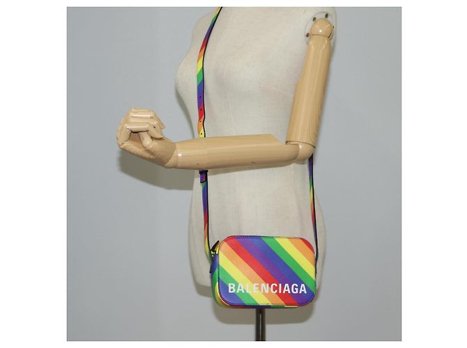 Balenciaga Borsa a spalla XS Camera in pelle Rainbow 558171 Auth 120939SAM - vista 25