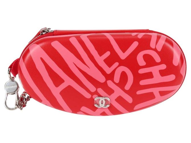 Estuche para gafas de sol de cuero rojo CC Auth de CHANEL con cadena bs24979SAM Roja - view 13