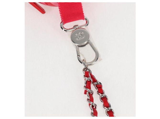Estuche para gafas de sol de cuero rojo CC Auth de CHANEL con cadena bs24979SAM Roja - view 17