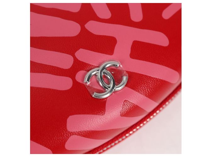 Estuche para gafas de sol de cuero rojo CC Auth de CHANEL con cadena bs24979SAM Roja - view 18